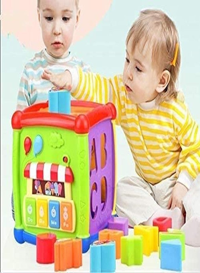 Cable World Baby Toddler Activity Center Musical Activity Cube Play Learning Center Toy Interactive Educational Activity House Multi-Functions with Lights Sounds (Small 6 in 1 Cube) - Image 2