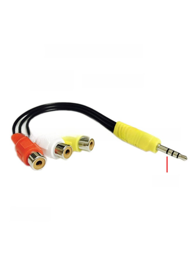 3.5 To 3rca Bus TV Set-top Box Lengthened Head One, Three AV Lines 3.5mm To 3 Lotus Mother Video Lines-Color:Standard Head 15mm (one Third Female Seat)  - Image 1