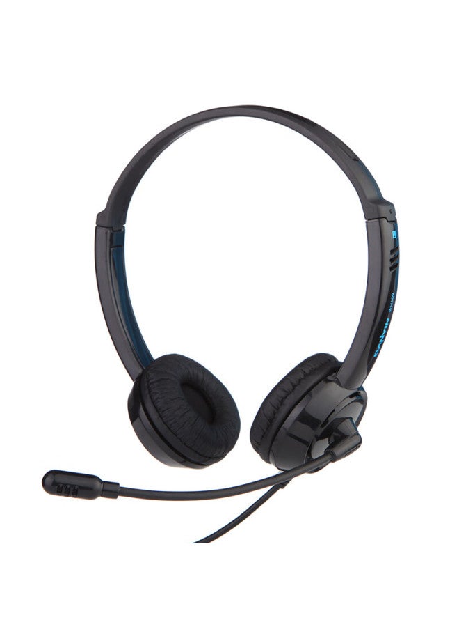 Danyin Dt326 Headset For Call Center Agents, Over-ear Customer Service Headphones With Noise Cancellation, Compatible With 3.5mm Headphones, Desktop Computers, Laptops, Usb Interface, For Outbound Sales And Telemarketing, Includes Microphone - Image 1