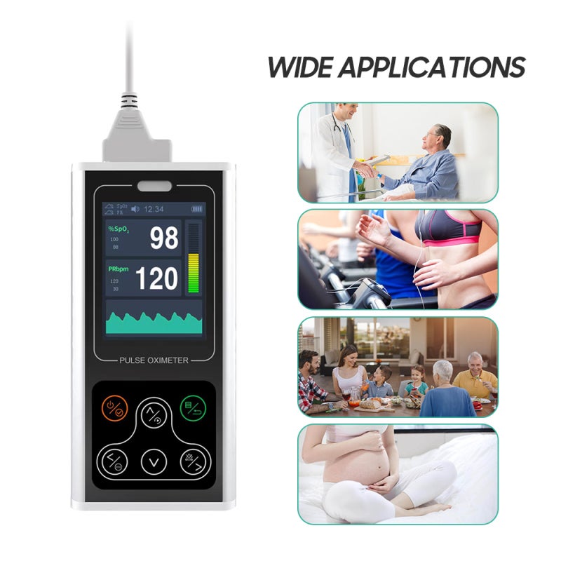 كونتيك مقياس التأكسج النبضي بطرف الإصبع CMS60D1 لمراقبة تشبع الأكسجين المنزلي، جهاز محمول لقياس نسبة تشبع الأكسجين في الدم ومعدل النبض مع مؤشر التروية وشاشة LED وبطارية قابلة لإعادة الشحن - Image 2