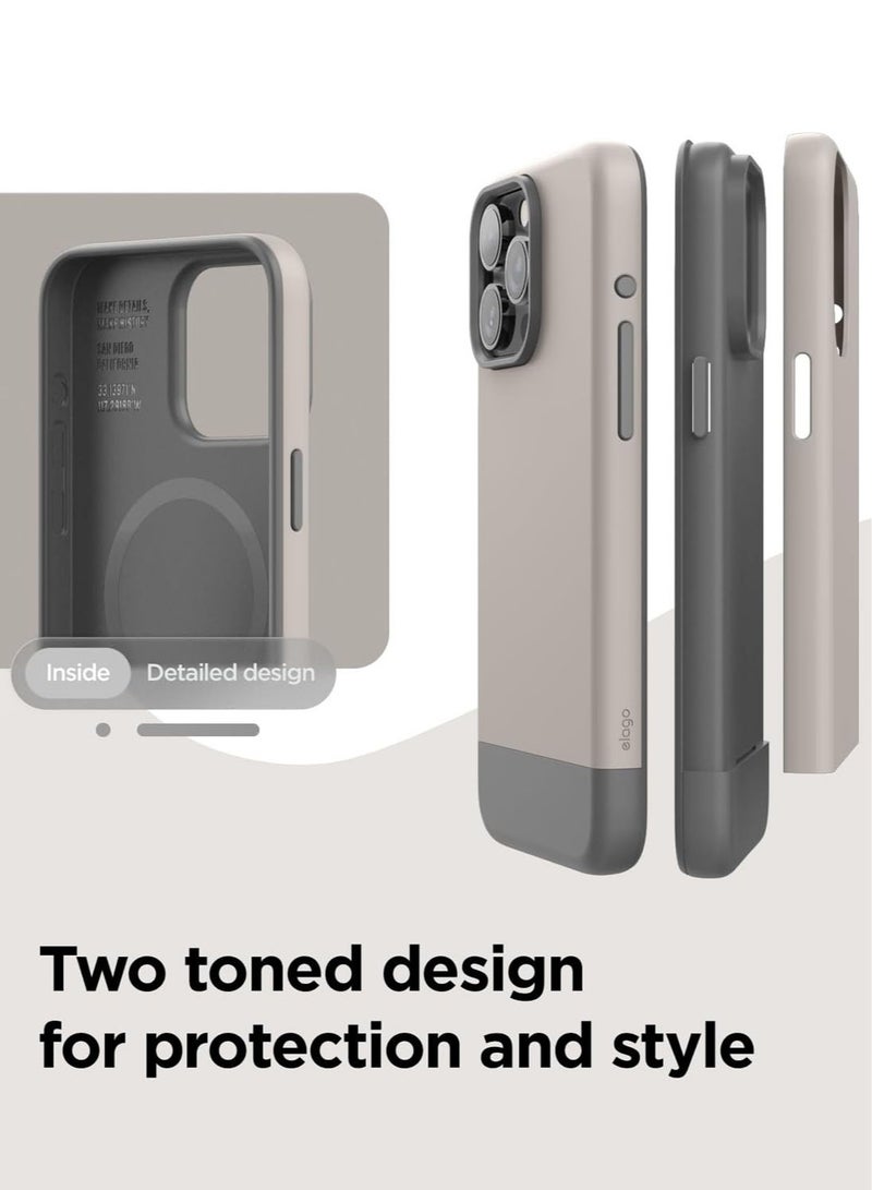 Elago Magnetic Glide for iPhone 15 Pro MAX with MagSafe Drop Protection Case Cover - Stone Medium Gray - Image 3