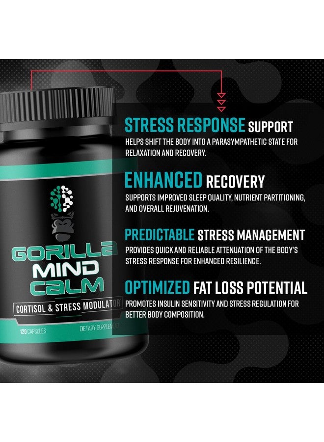 Gorilla Mind جوريللا مايند كالم (120 كبسولة) - استرخاء قوي وتقليل التوتر | معدل الكورتيزول والتوتر | تعزيز التعافي - Image 4