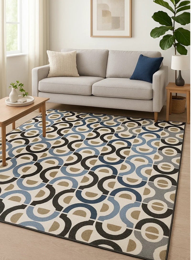 لوفت كاستيلو، سجادة حديثة لغرفة المعيشة وغرفة النوم وسجادة أرضية للمنزل، مضادة للانزلاق، 160 × 235 سم، نسيج، مزيج، صنع مصري - Image 1