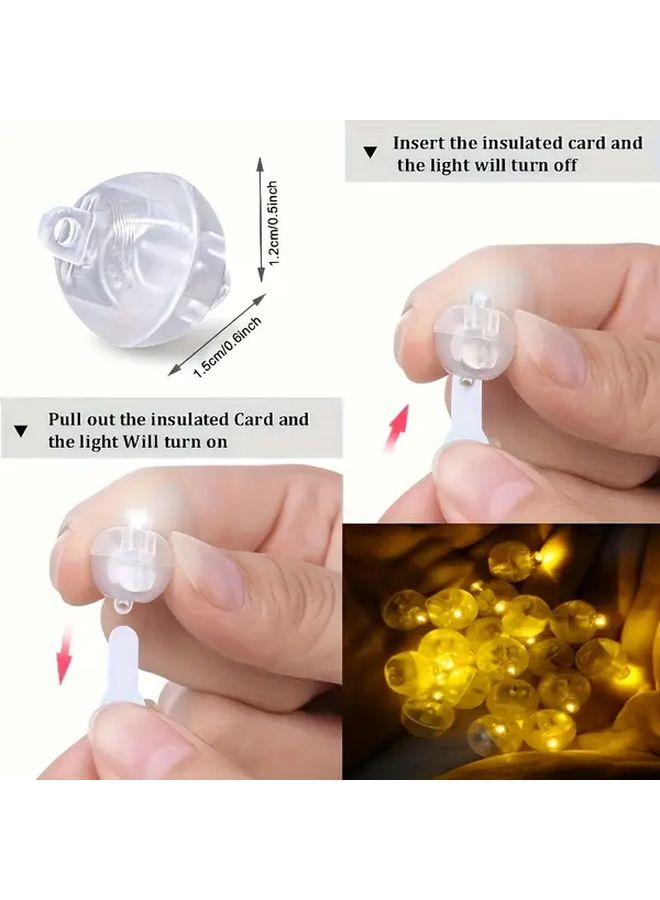 50 حزمة من كرات LED البيضاء الصغيرة لتزيين حفلات الزفاف وأعياد الميلاد بالبالونات - Image 3