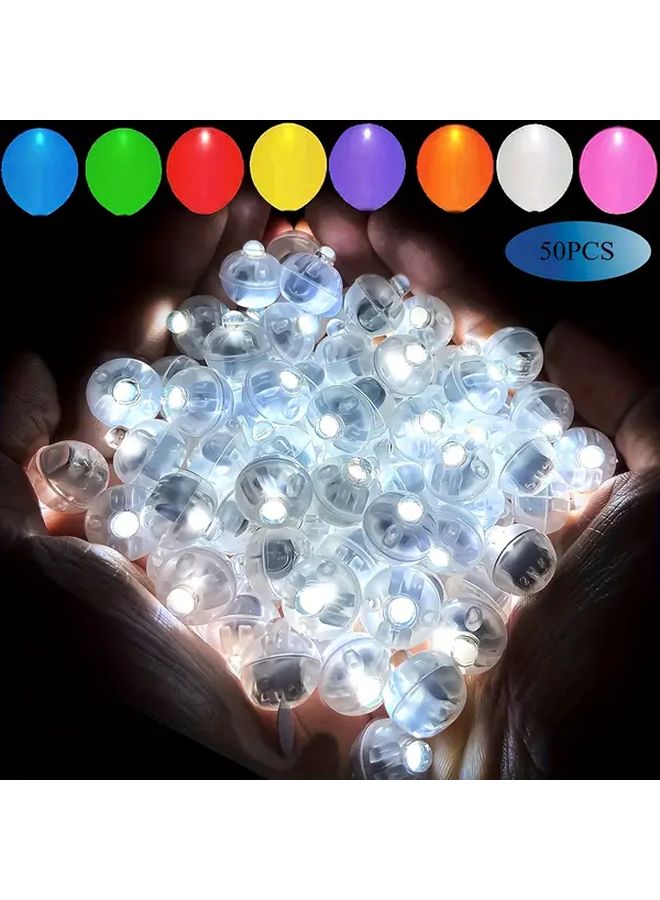 50 حزمة من كرات LED البيضاء الصغيرة لتزيين حفلات الزفاف وأعياد الميلاد بالبالونات - Image 2