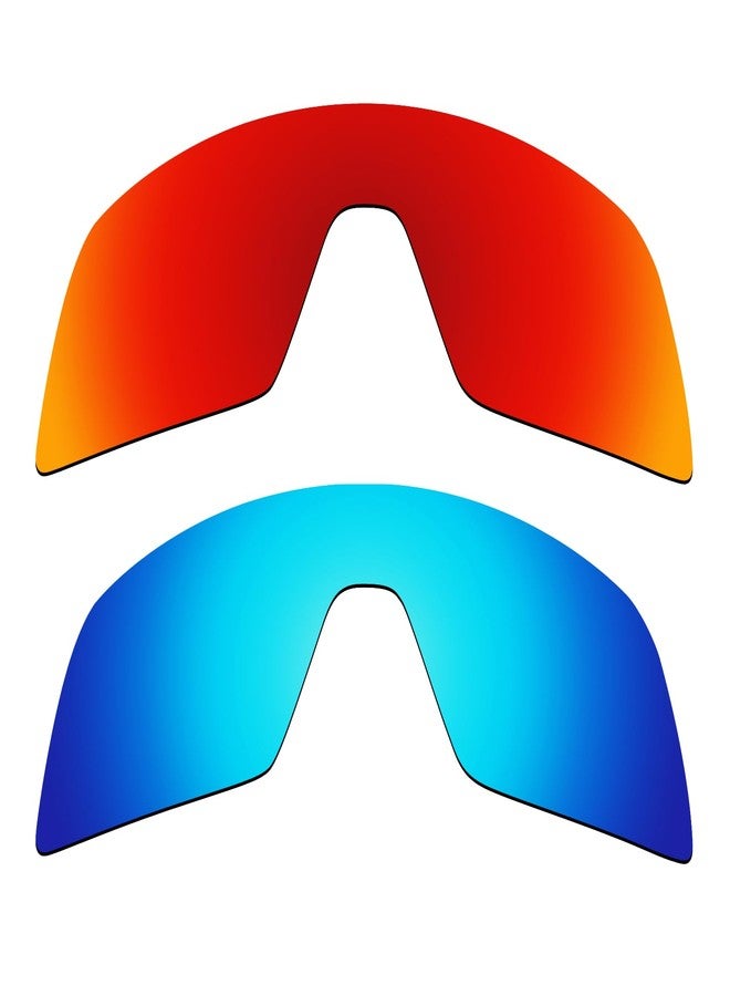 Alphax 2 Pcs Fire Red & Ice Blue Polarized Replacement Lenses for Oakley Sutro OO9406 Sport Sunglsses - Image 1