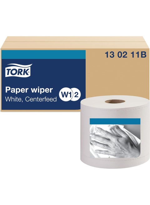 Tork Paper Wiper Centerfeed White W1W2 Multipurpose 2 x 800 Sheets130211B
