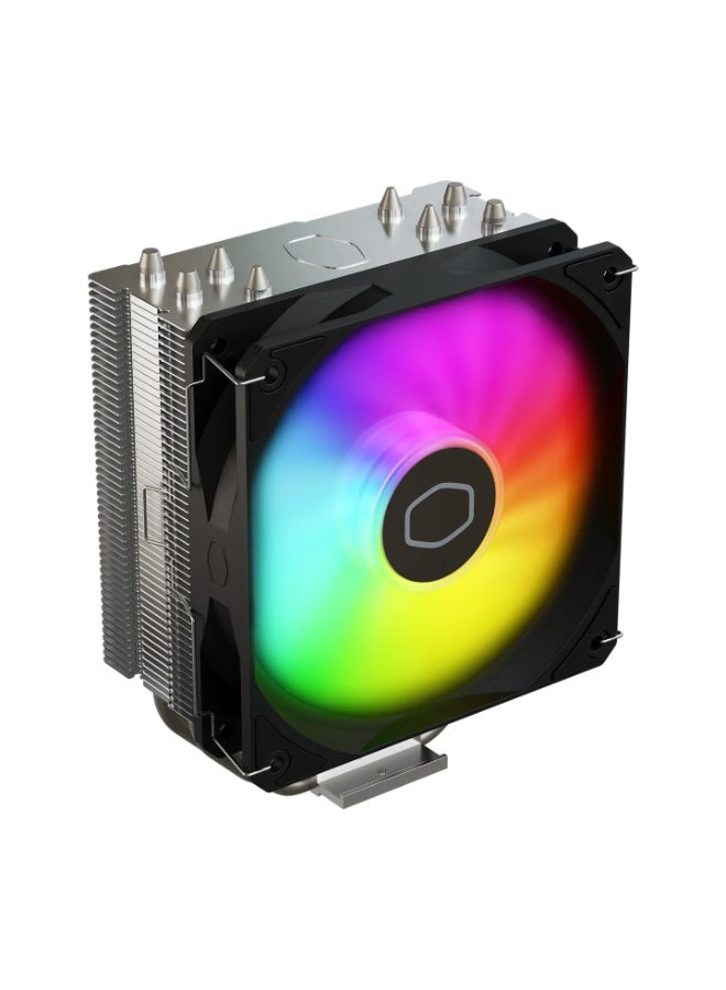 COOLER MASTER Hyper 212 Spectrum V3 ARGB CPU Air Cooler, 4 Direct Contact Nickel-Plated Heat Pipes, 120mm ARGB PWM Fan (650â1750 RPM, 71.9 CFM, 27.2 dBA), Universal Mount for Intel LGA1700/1200/115x & AMD AM5/AM4, 152mm Height, Easy Installation | RR-S4NA-17PA-R1 - Image 3