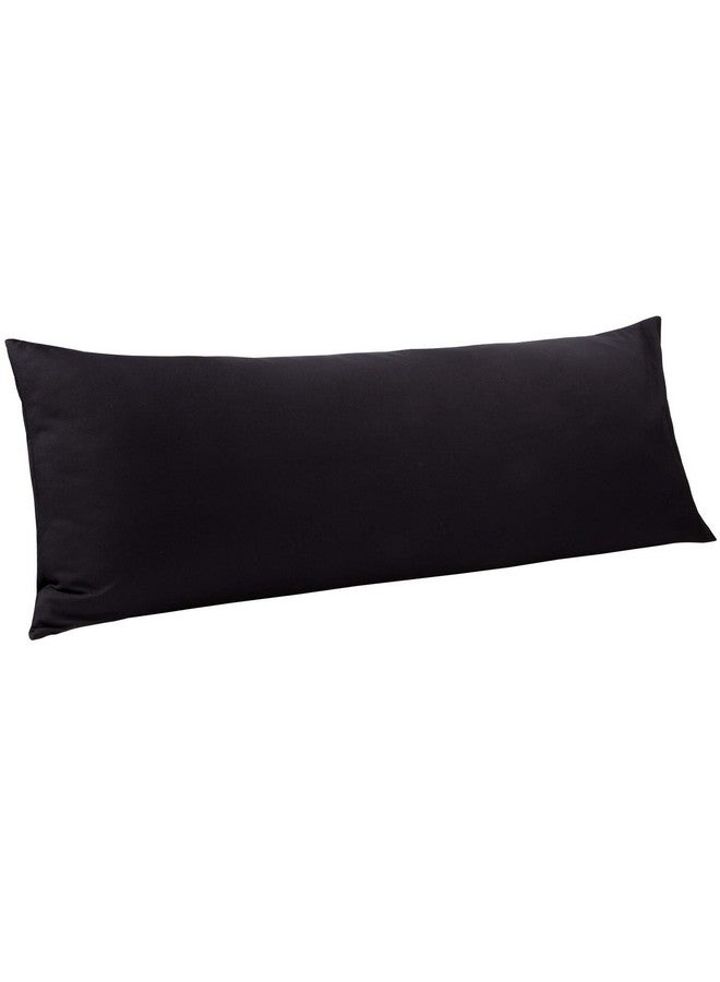 NTBAY NTBAY Body Pillowcase - Brushed Microfiber 20x54 Pillowcase - Soft, Wrinkle-Free, Fade-Resistant, Stain-Resistant, Black Body Pillow Cover with Envelope Closure - 20x54 Inches, Black - Image 1