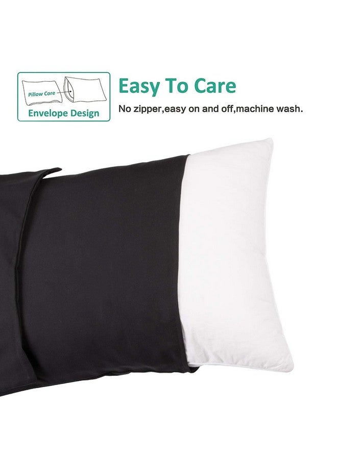 NTBAY NTBAY Body Pillowcase - Brushed Microfiber 20x54 Pillowcase - Soft, Wrinkle-Free, Fade-Resistant, Stain-Resistant, Black Body Pillow Cover with Envelope Closure - 20x54 Inches, Black - Image 4