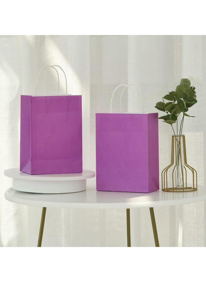 ECVV Gift Bags Paper Bags, 12 PCS Purple Small Paper Party Bags, Gift and Sweet Bags with Twist Handles, Paper Party Bags for Kids Party, Wedding, Birthday  (PURPLE, 21 * 15 * 8 Cm) - Image 3