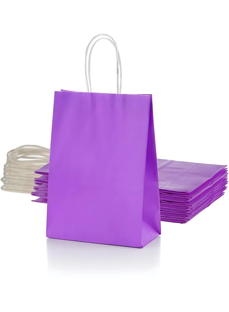 ECVV Gift Bags Paper Bags, 12 PCS Purple Small Paper Party Bags, Gift and Sweet Bags with Twist Handles, Paper Party Bags for Kids Party, Wedding, Birthday  (PURPLE, 21 * 15 * 8 Cm) - Image 2