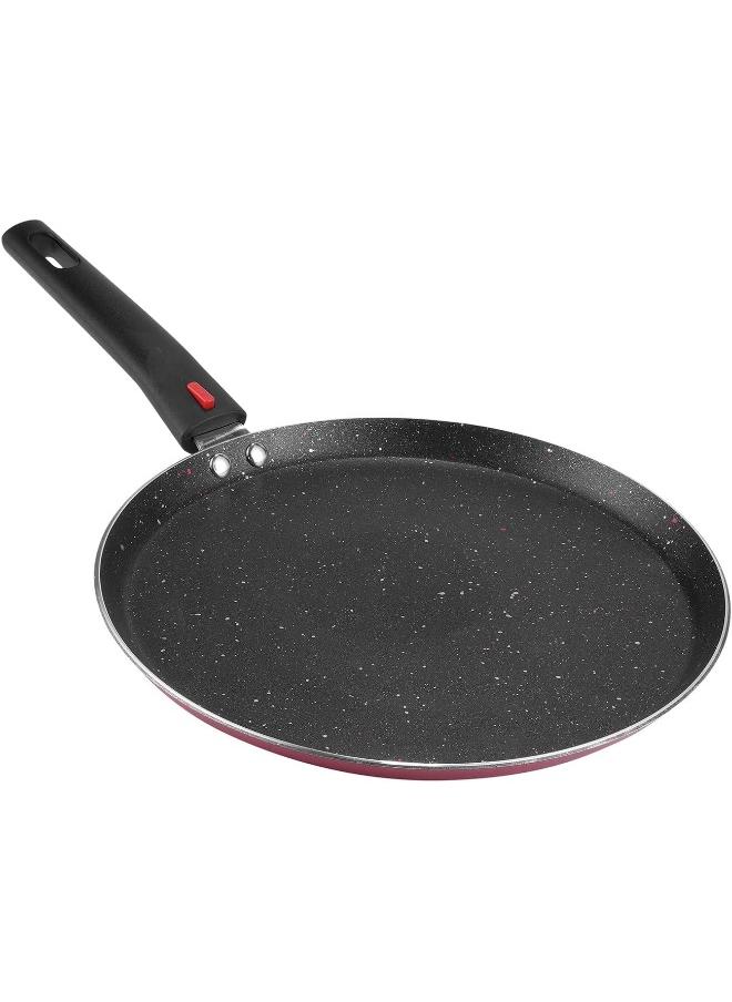 VINOD Popular Non Stick Dosa/Egg/Pancake/Crepe Tawa 28cm with Sturdy Riveted Bakelite Handle - Image 1