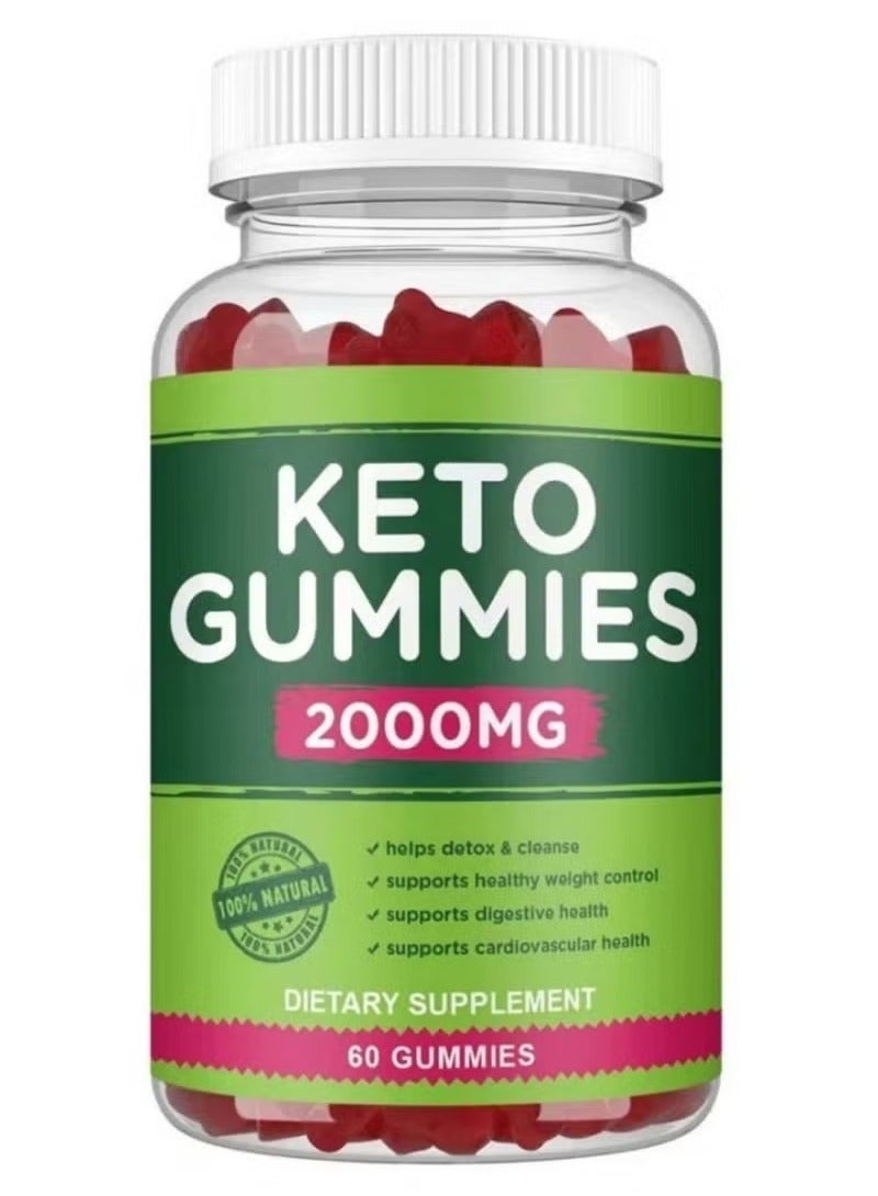 كيتو خل التفاح وعلكة الكيتو 60 علكة 2000 مجم، فقدان الوزن يعزز الوزن، وينظم الوظيفة البدنية والصحة، ويعزز الذاكرة، علكات بروبيوتيك - Image 2