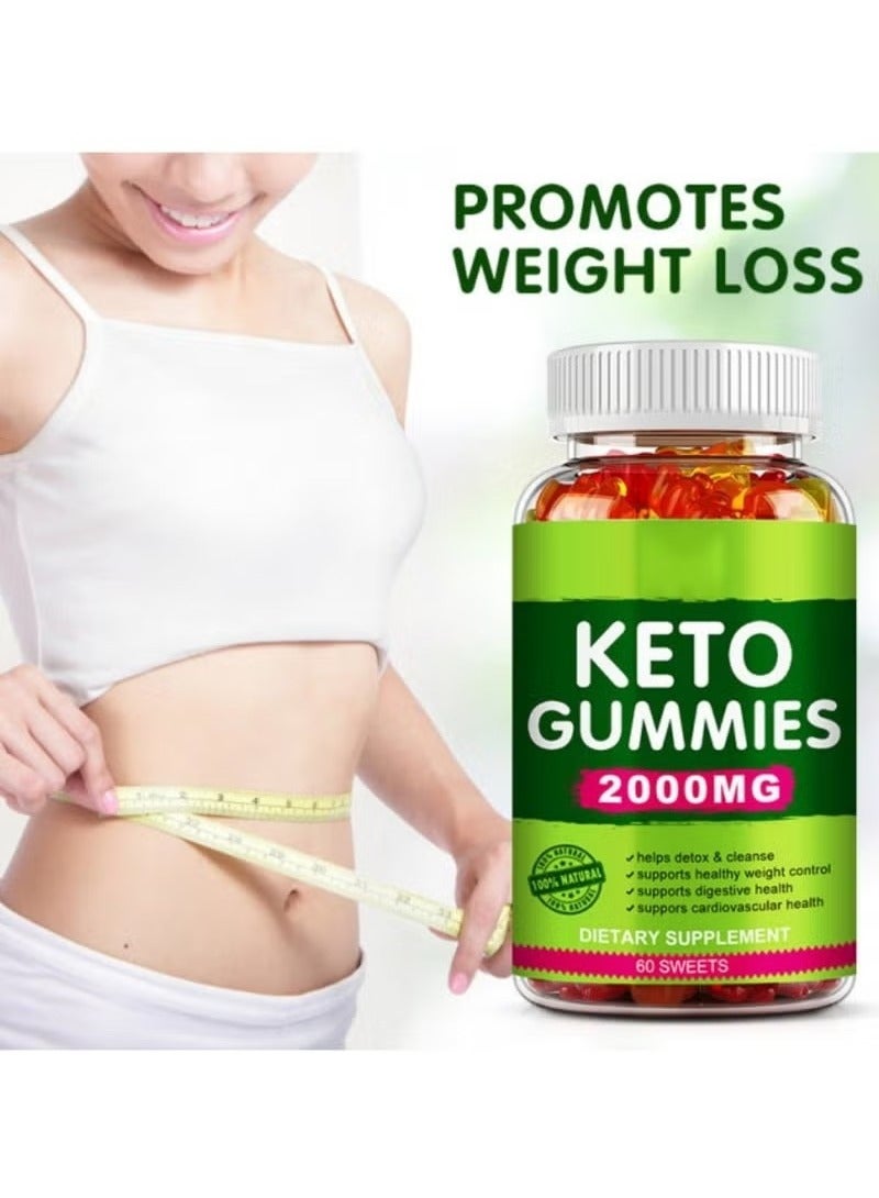 كيتو خل التفاح وعلكة الكيتو 60 علكة 2000 مجم، فقدان الوزن يعزز الوزن، وينظم الوظيفة البدنية والصحة، ويعزز الذاكرة، علكات بروبيوتيك - Image 3