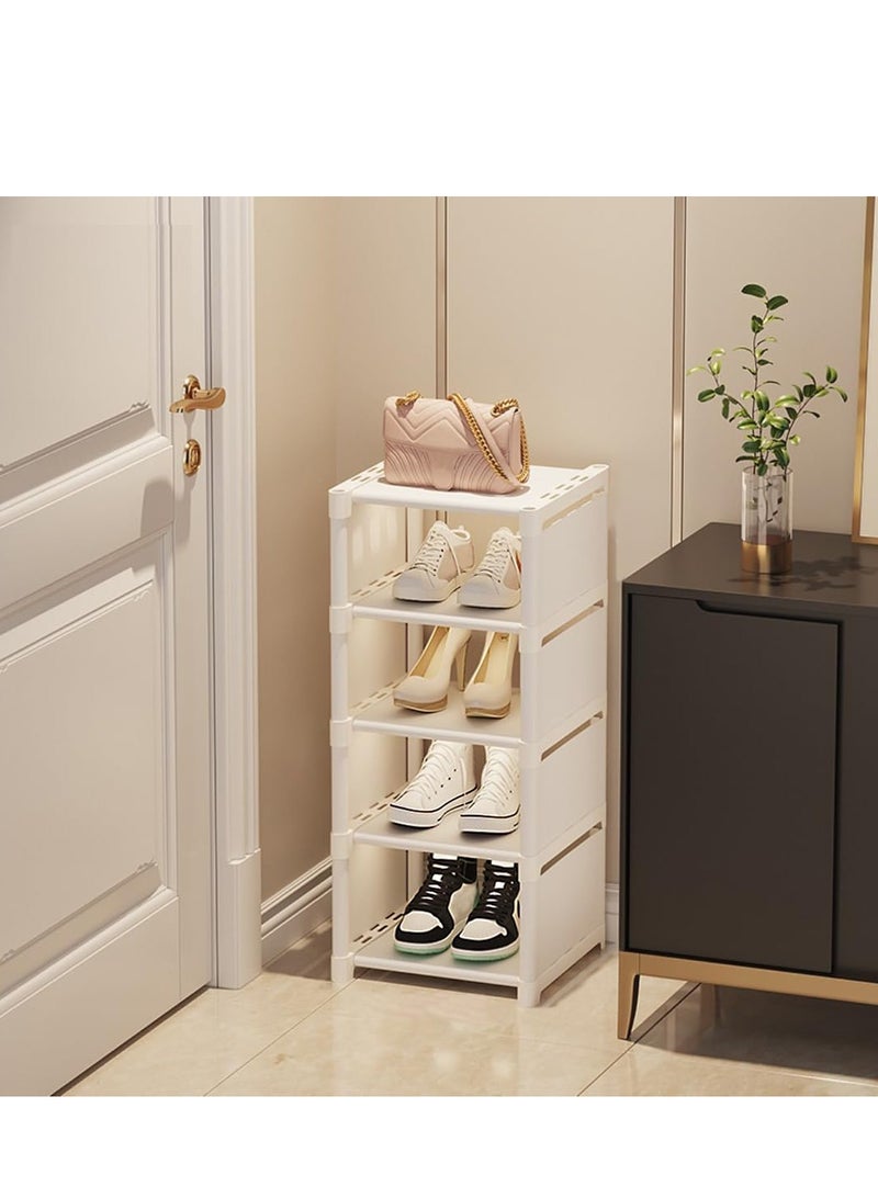 MIXDE 5-Tier Shoes Storage Rack for Entryway (5-Tier, White)  - Image 1