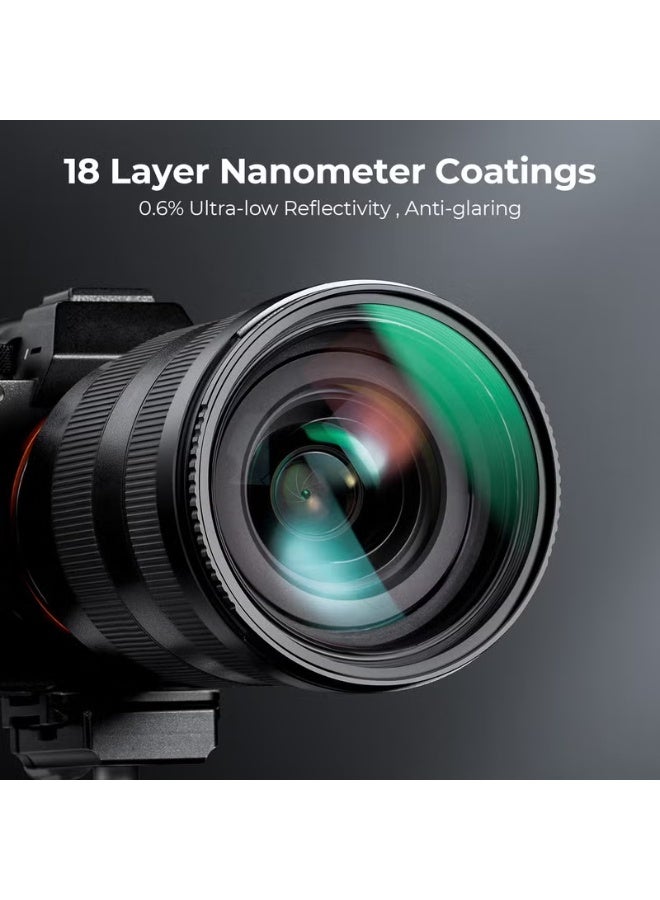 K&F Concept 55mm Slim MC-UV Camera Lens Filter Blue Multi-Coated Optical Glass for DSLR & Mirrorless Lens Protection - Image 3