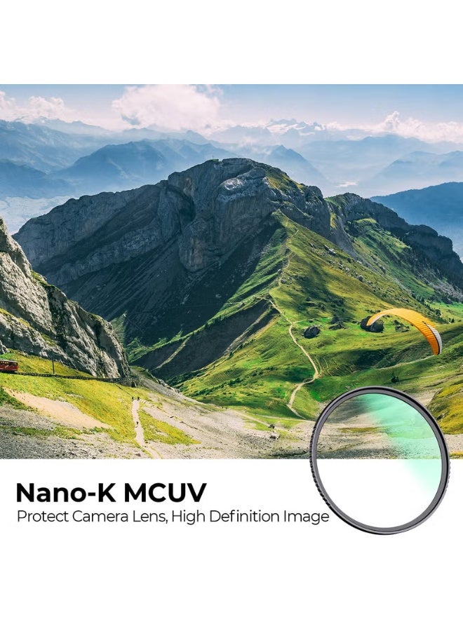 K&F Concept 55mm Slim MC-UV Camera Lens Filter Blue Multi-Coated Optical Glass for DSLR & Mirrorless Lens Protection - Image 2