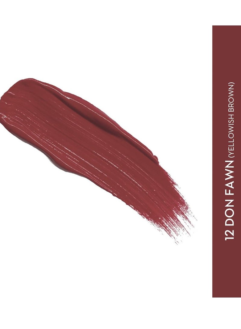 SUGAR Cosmetics - Smudge Me Not - Liquid Lipstick - 12 Don Fawn (Yellow Brown) - 4.5 ml - Ultra Matte Liquid Lipstick, Transferproof and Waterproof, Lasts Up to 12 hours - Image 2