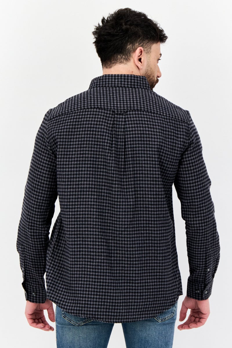 Chaps قمصان رجالية عادية مقاس عادي بأكمام طويلة بتصميم مربعات، متعددة الألوان - Image 3