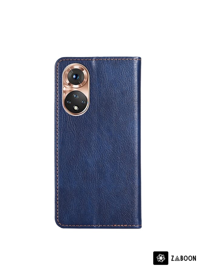 Zaboon Protective Case For Honor 50 Gloss Oil Solid Color Magnetic Leather - Image 3
