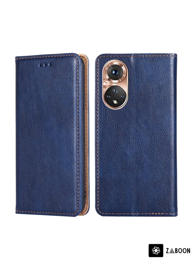 Zaboon Protective Case For Honor 50 Gloss Oil Solid Color Magnetic Leather - Image 1