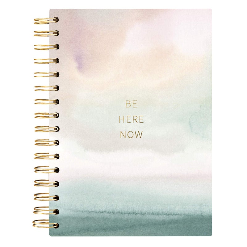 Graphique Hardbound Spiral Journal | Be Here Now Calming Watercolor Design | Premium Paper | Notebook | Diary | Lists | Record Month and Date | Great Gift | 160 Ruled Pages | 6.25â€ x 8.25â€ - Image 1