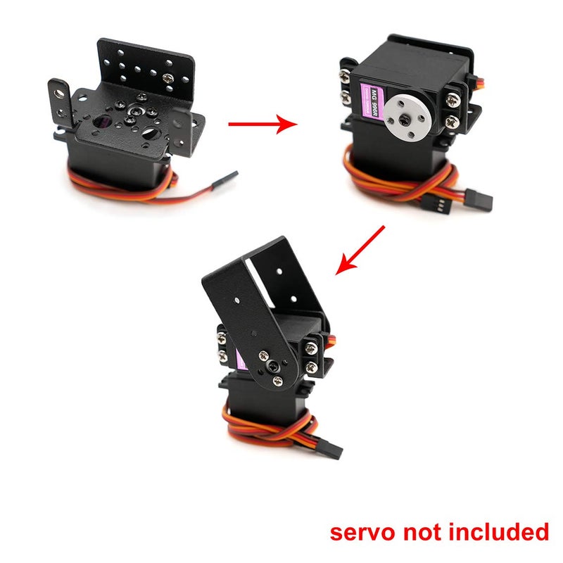 elechawk 2 Sets Pan Tilt Servo Mount Bracket for MG996R S3003 Steering Gear Robot Car Boat - Image 2