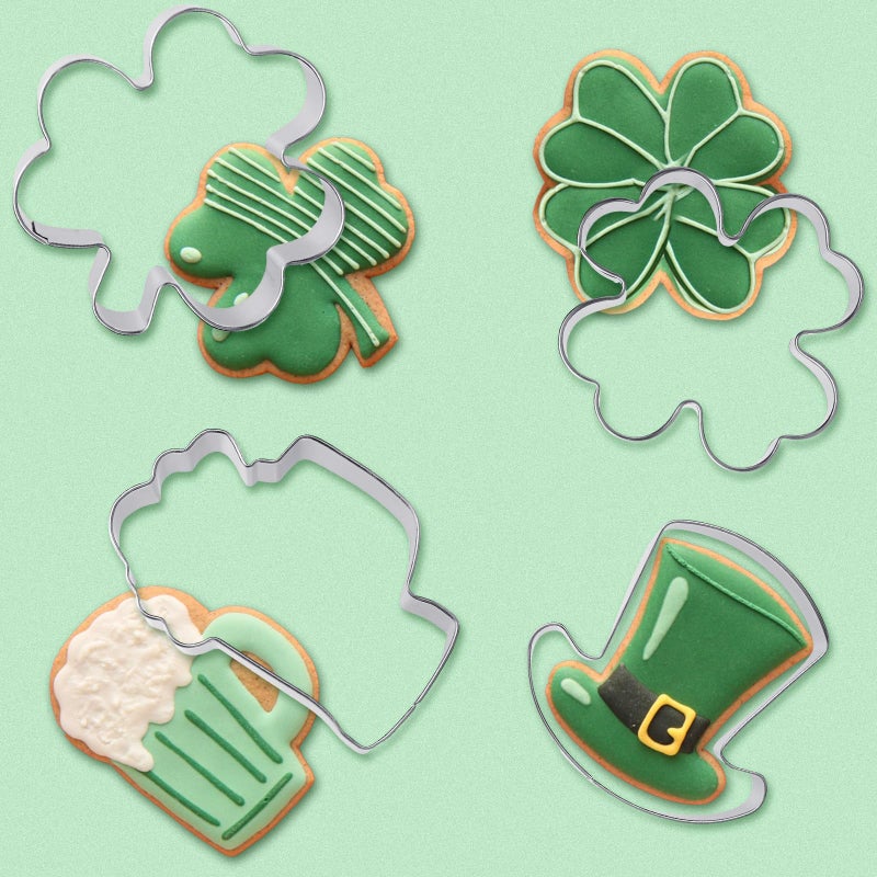 Layhit 14 Pcs Valentines Day Cookie Cutters Set Spring Holiday Cookie Cutter St. Patrick's Day Easter Egg Bunny Shamrock Decorating for Holiday Celebration Variety Pack Party Decoration, 14 Shapes - Image 4
