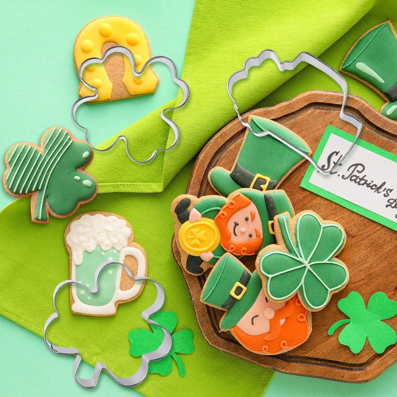 Layhit 14 Pcs Valentines Day Cookie Cutters Set Spring Holiday Cookie Cutter St. Patrick's Day Easter Egg Bunny Shamrock Decorating for Holiday Celebration Variety Pack Party Decoration, 14 Shapes - Image 3