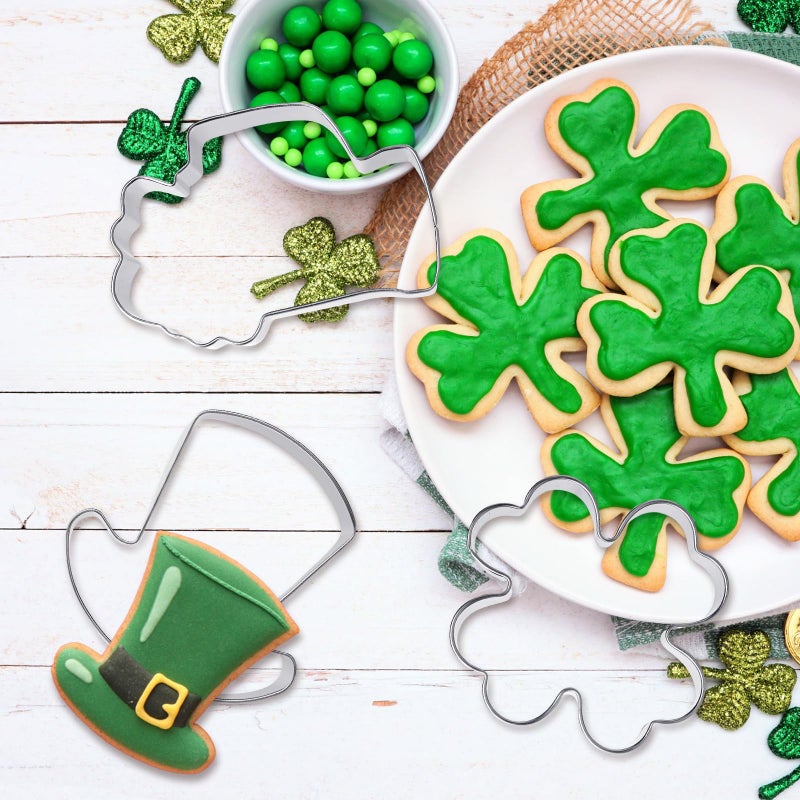 Layhit 14 Pcs Valentines Day Cookie Cutters Set Spring Holiday Cookie Cutter St. Patrick's Day Easter Egg Bunny Shamrock Decorating for Holiday Celebration Variety Pack Party Decoration, 14 Shapes - Image 5