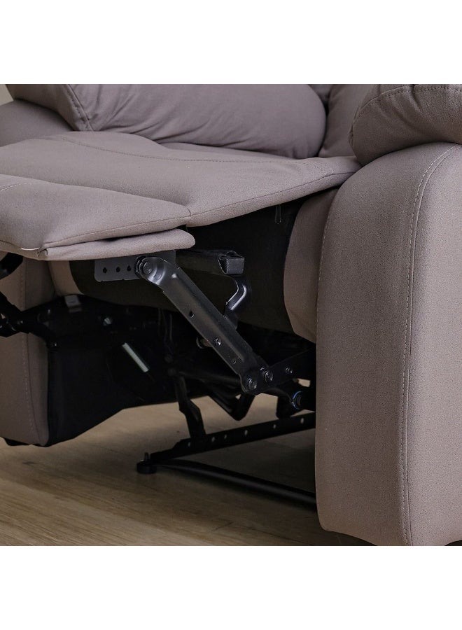 DANUBE HOME Elegant Rosier 1-Seater Fabric Recliner, Comfortable Single Sofa Chair With Soft Upholstery, Modern Living Room Furniture & Relaxing Seating  – Light Grey - Image 5