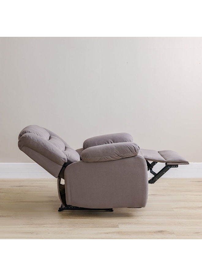 DANUBE HOME Elegant Rosier 1-Seater Fabric Recliner, Comfortable Single Sofa Chair With Soft Upholstery, Modern Living Room Furniture & Relaxing Seating  – Light Grey - Image 3