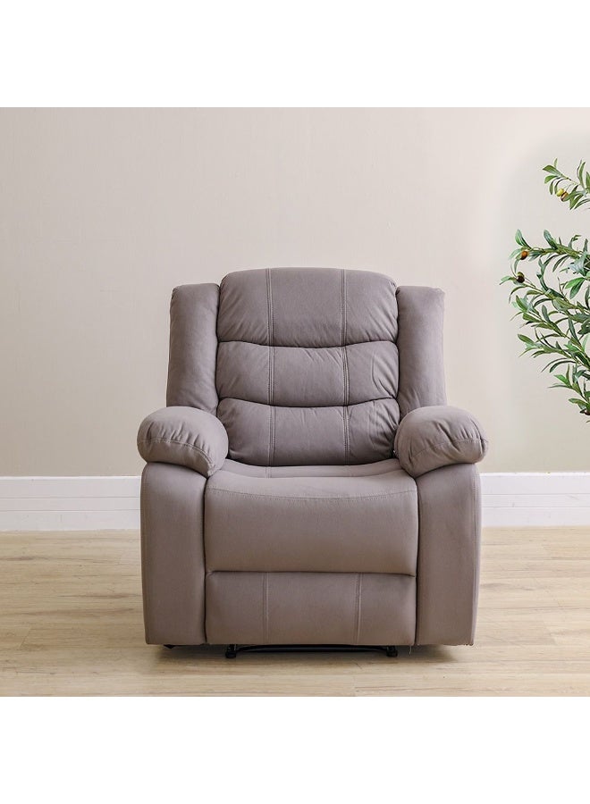 DANUBE HOME Elegant Rosier 1-Seater Fabric Recliner, Comfortable Single Sofa Chair With Soft Upholstery, Modern Living Room Furniture & Relaxing Seating  – Light Grey - Image 2