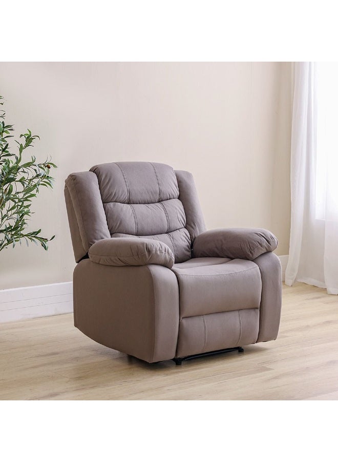DANUBE HOME Elegant Rosier 1-Seater Fabric Recliner, Comfortable Single Sofa Chair With Soft Upholstery, Modern Living Room Furniture & Relaxing Seating  – Light Grey - Image 1