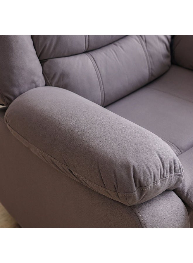 DANUBE HOME Elegant Rosier 1-Seater Fabric Recliner, Comfortable Single Sofa Chair With Soft Upholstery, Modern Living Room Furniture & Relaxing Seating  – Light Grey - Image 4