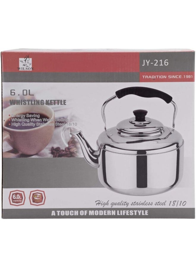 Wilson 6 Liter Whistling Kettle, Silver - Image 1