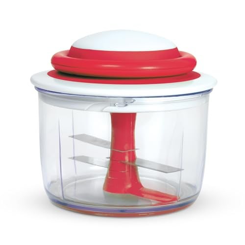 Chef'n 102-239-005 VeggiChop Hand-Powered Food Chopper, Set of 1, Cherry - Image 1