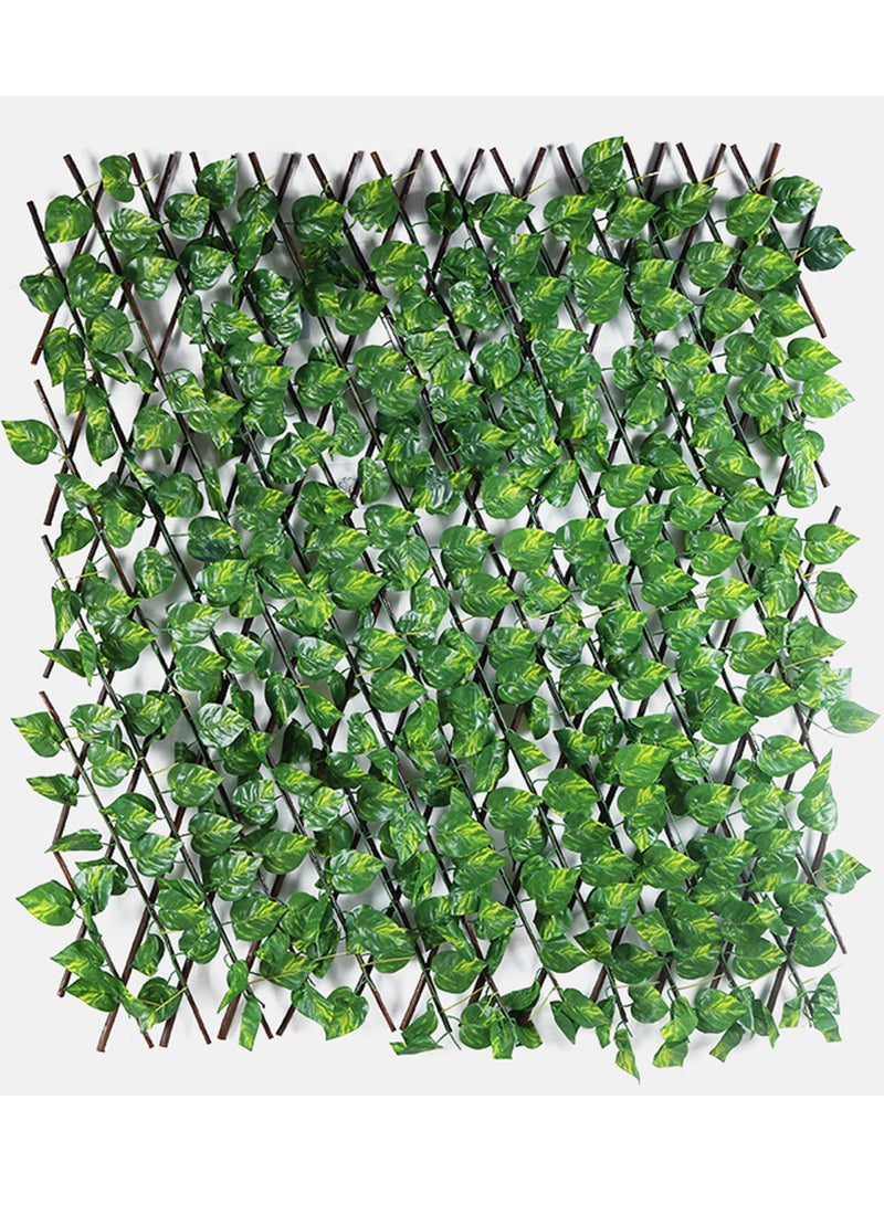 LINGWEI 2pcs Wooden Expendable Treelise Fence with Artificial Green Leaf 2pcs - Image 4