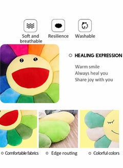 Y&D Flower Plush Pillow, Comfortable Sunflower Smiley Cushion Colorful Sun Toy Home Bedroom Shop Restaurant Decor  - Image 4