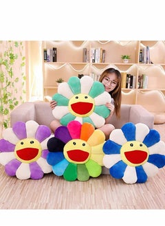Y&D Flower Plush Pillow, Comfortable Sunflower Smiley Cushion Colorful Sun Toy Home Bedroom Shop Restaurant Decor  - Image 2