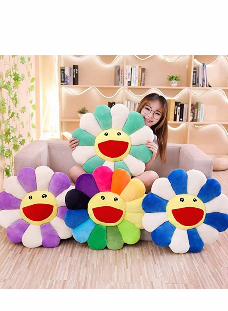 Y&D Flower Plush Pillow, Comfortable Sunflower Smiley Cushion Colorful Sun Toy Home Bedroom Shop Restaurant Decor  - Image 2