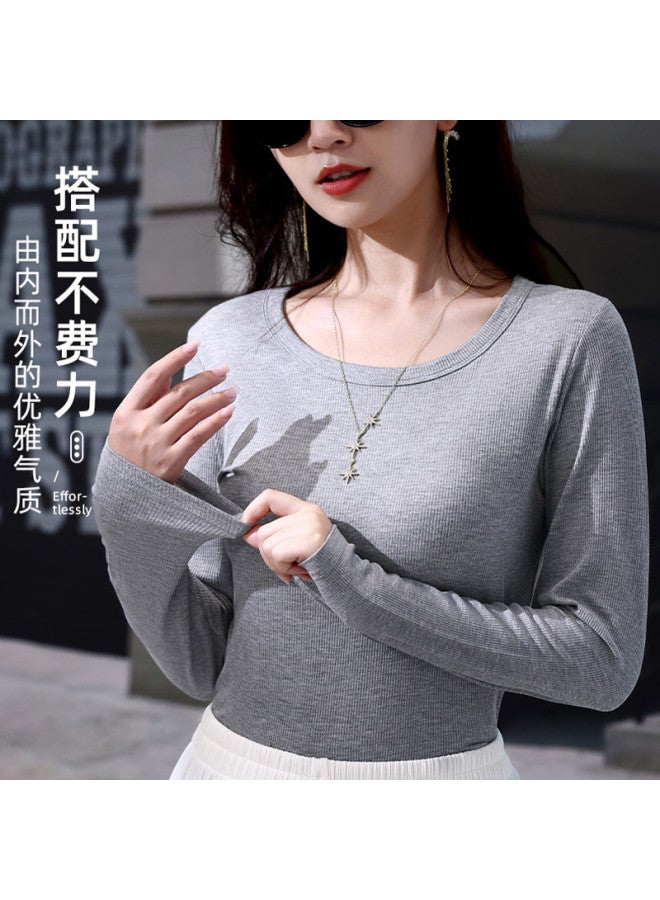 Goso Round Neck Knitted Sweater Women Spring/Autumn Top 2025 New High-End Feel Inner Wear Base Layer Can Be Worn Outside Sweater - Image 5