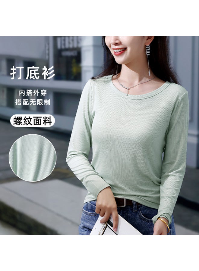 Goso Round Neck Knitted Sweater Women Spring/Autumn Top 2025 New High-End Feel Inner Wear Base Layer Can Be Worn Outside Sweater - Image 2
