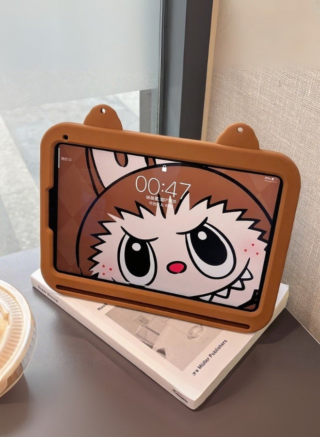 For Redmi Pad Se 11 Inch Children's Tablet Protective -3-in-1 Multi Grip (Handle/Stand/Pen tray) & Anti-drop and sandstorm Proof - Child-Safe BPA-Free EVA Foam - Lightweight Design - FREE School Bag Strap + Anti-Glare Screen Protector + Kids Stylus-Designed For Children-Brown  - Image 5