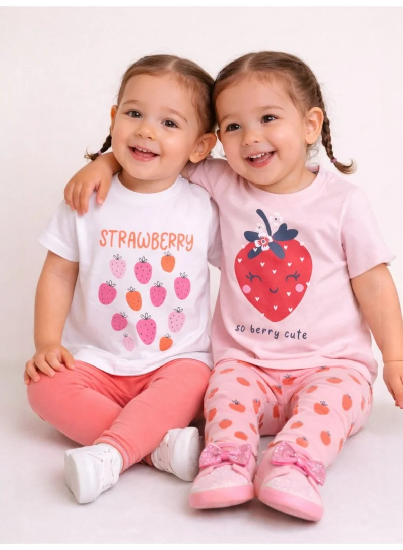 فكتور اند جين Girls’ Multipack (2 Pack) – Graphic T-Shirts & Leggings Set (Basic Fit)