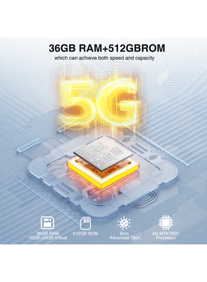 دوجي هاتف DOOGEE V MAX Plus 5G المتين، بطارية 22000 مللي أمبير في الساعة، سعة تخزين 36 جيجابايت (16+20 موسعة) + 512 جيجابايت، شاشة 6.58 بوصة، مزود بتقنية NFC - Image 5