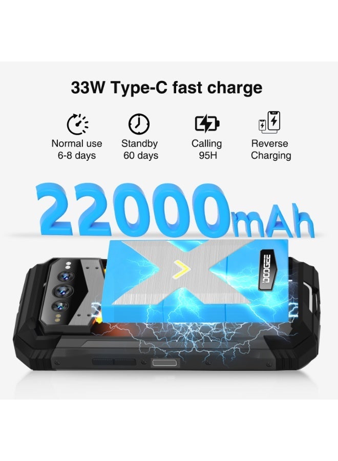 دوجي هاتف DOOGEE V MAX Plus 5G المتين، بطارية 22000 مللي أمبير في الساعة، سعة تخزين 36 جيجابايت (16+20 موسعة) + 512 جيجابايت، شاشة 6.58 بوصة، مزود بتقنية NFC - Image 4