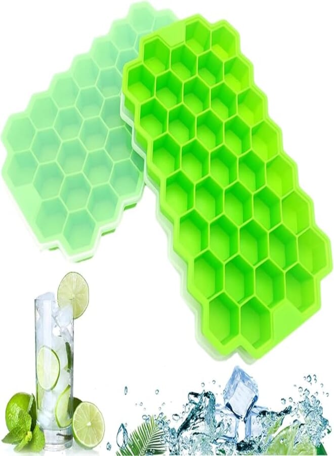 Spaceshoop Alpha.Shop (Product Name) Flexible Plastic Honey Shape Ice Cube Mold with 37 Molds - Multi Color
