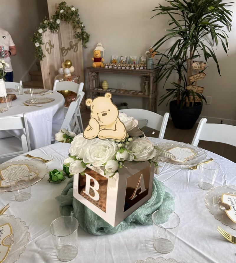 32 SPIRITS 16PCS Vintage Winnie Centerpieces Baby Shower Decorations Table Center Pieces Table Toppers On Stick Cute Cutouts for Pooh Birthday Supplies Party Decor - Image 5